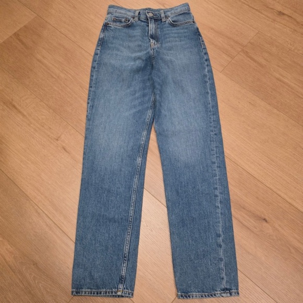 COS‎ Glide Jeans Womens 24 Slim Fit Extra High Rise Ankle Blue Cotton Denim